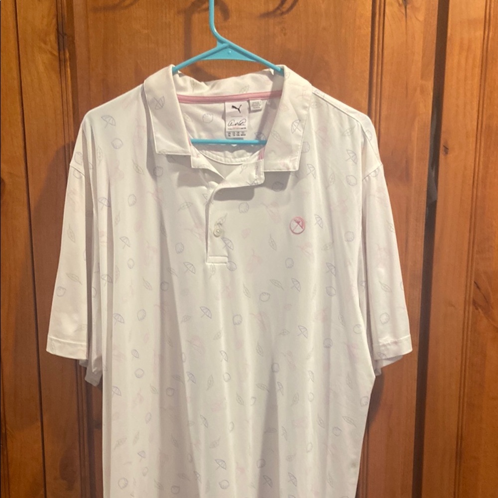 Puma Men's White Polo Shirt Arnold Palmer Edition